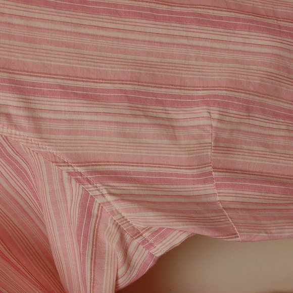 EB Women's Lightweight Cotton Button Down Pink Stripe Casual Shirt 3/4 Sleeve XL - Picture 4 of 10